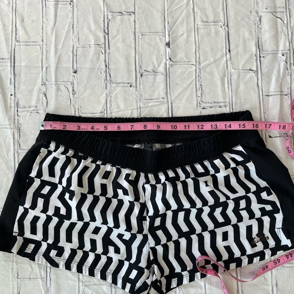 Adidas Athletic Running Shorts Women’s Black White L Stretch Streetwear Sports - Picture 11 of 12
